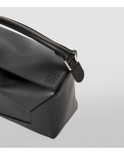 Loewe Black Leather Puzzle Edge Top-Handle Bag