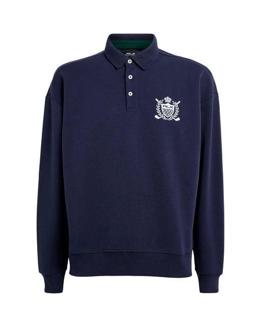 Ralph Lauren Blue Logo Embroidered Sweatshirt for men