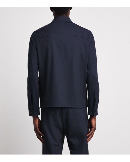 Marco Pescarolo Blue Virgin Wool-Blend Hybrid Jacket for men