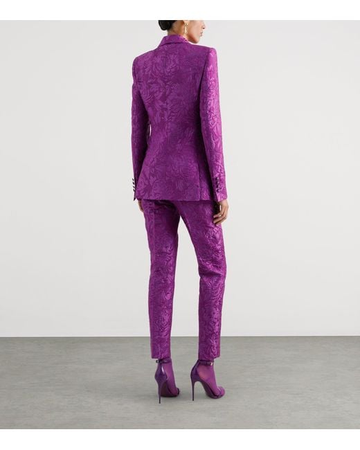 Dolce & Gabbana Purple Silk Pussybow Blouse