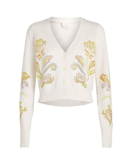 Cinq À Sept White Embroidered Nikko Cardigan