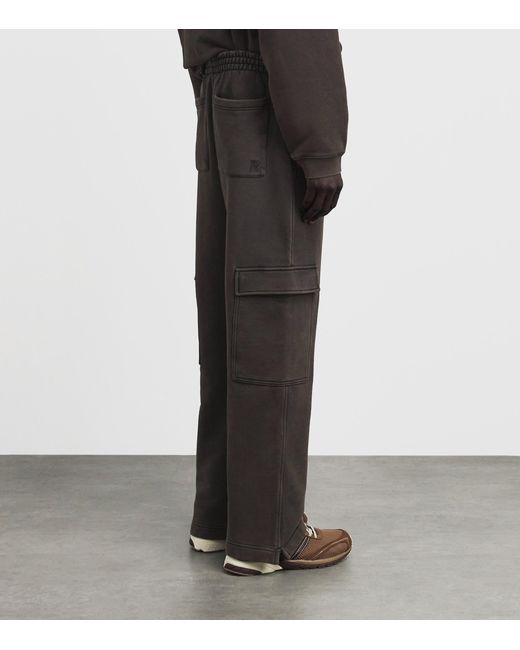 Represent Black Cotton Initial Cargo Sweatpants for men