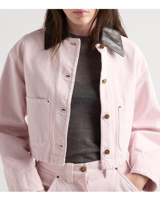 Prada Pink Cotton Canvas Cropped Jacket