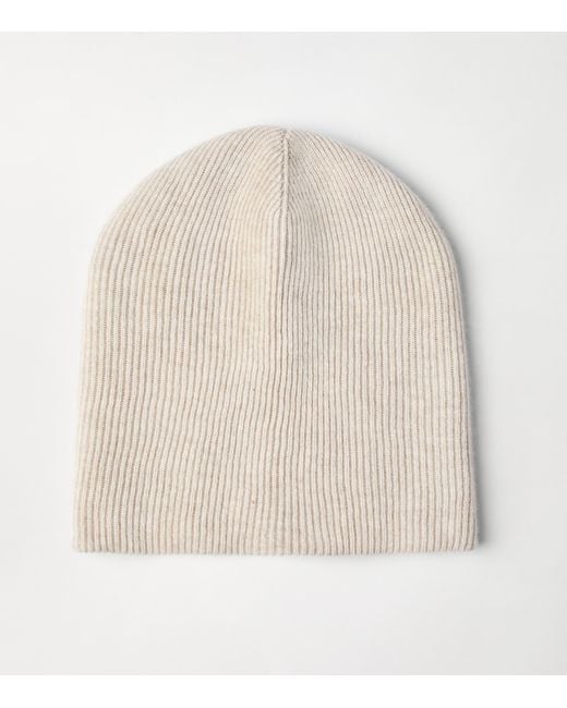 Brunello Cucinelli Natural Cashmere Rib Beanie