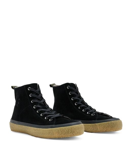 AllSaints Black Suede Crister High-top Sneakers for men