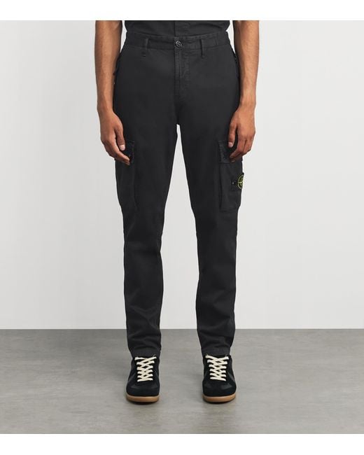 Stone Island Black Faded Slim Cargo Trousers for men