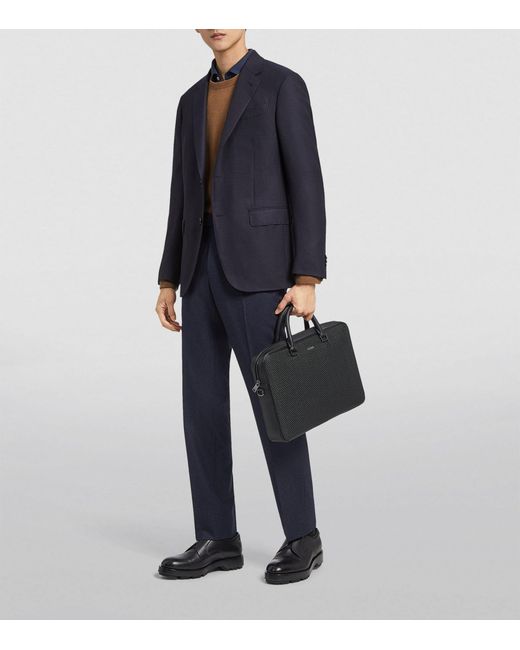 Zegna Blue Wool Slim-fit Trousers for men