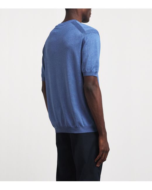 Paul & Shark Blue Silk-Cotton T-Shirt for men