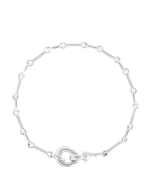 Astrid & Miyu White Rhodium-Plated Hardware Chain Bracelet