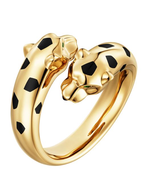 Cartier Metallic Tsavorite Garnet And Onyx Panthère De Ring