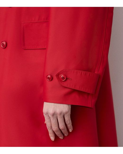 Ralph Lauren Red Silk-Blend Raquel Trench Coat
