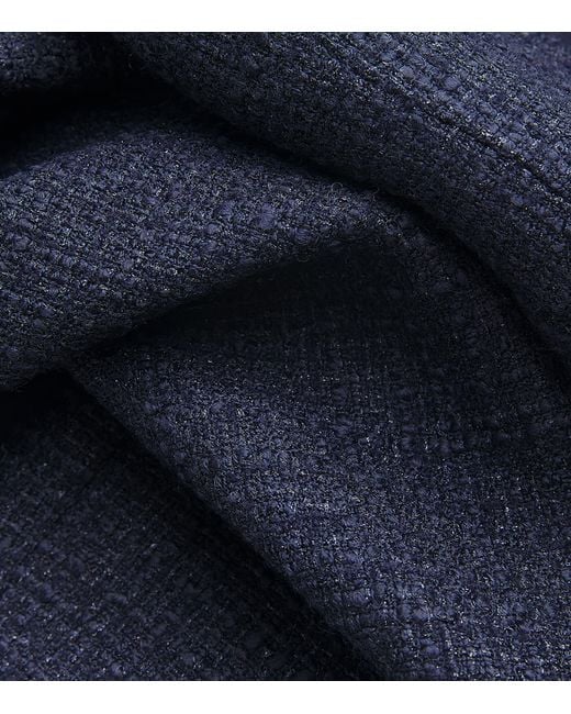 Roland Mouret Blue Bouclé Midi Skirt