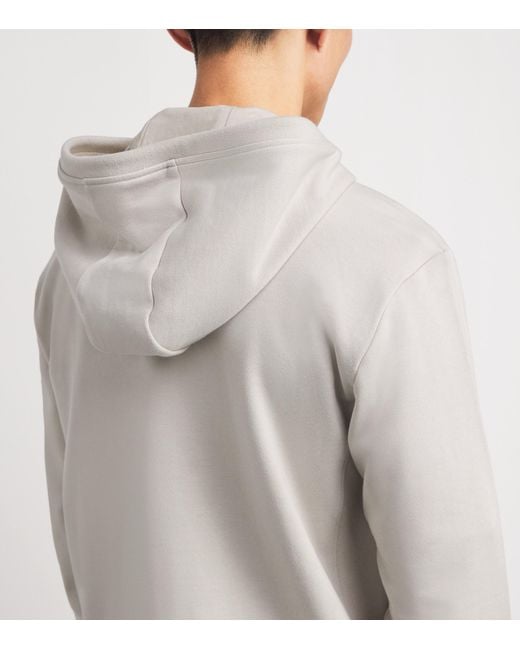 Thom Browne Gray Cotton 4-Bar Zip-Up Hoodie for men