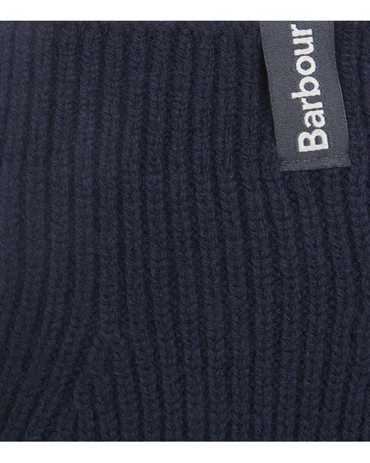 Barbour Blue Wool-Cashmere Danforth Gloves for men