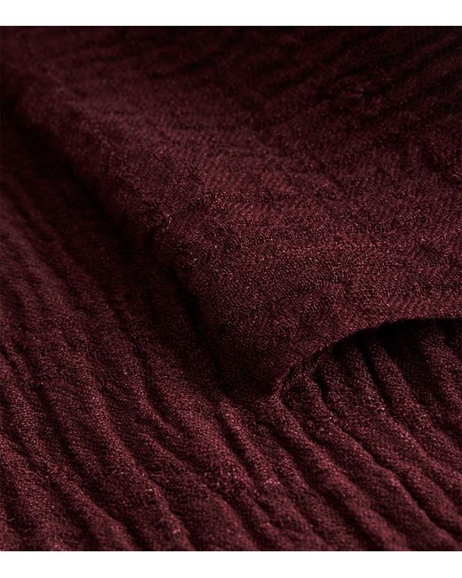 Eskandar Purple Linen-blend Shawl Cardigan