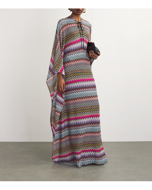 Missoni Purple Striped Maxi Kaftan