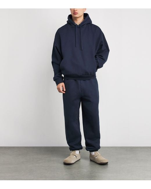 Skims Blue Cotton Fleece Relaxed Hoodie for men