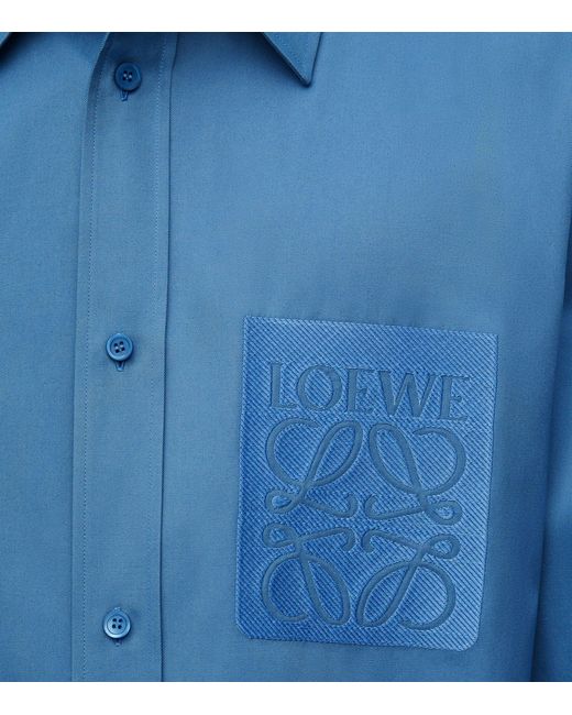 Loewe Blue Anagram-patch Shirt for men