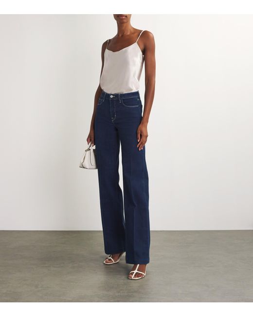 L'Agence Blue Clayton Wide-Leg Jeans