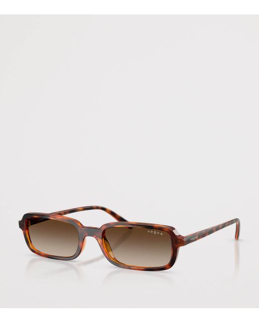 Vogue Brown Tortoiseshell Rectangular Sunglasses