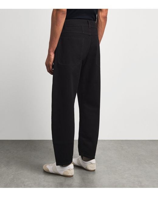 Lemaire Black Twisted Workwear Barrel Jeans for men