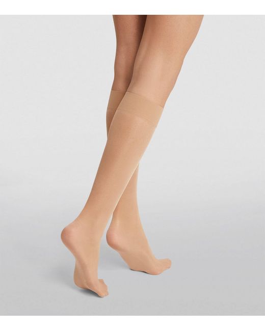 Wolford White Satin Touch 20 Knee-high Stockings