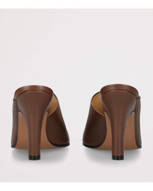 The Row Brown Signum Leather Heeled Mules