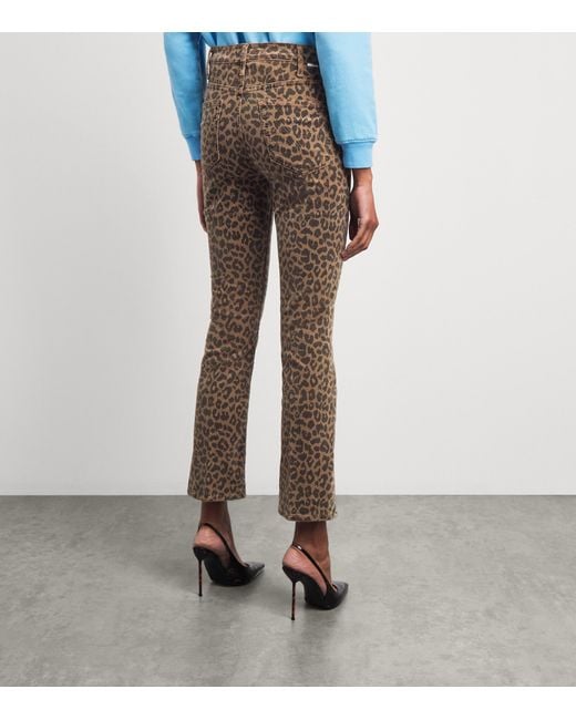 Mother Brown Cheetah Print The Hustler Flood Flared Jeans