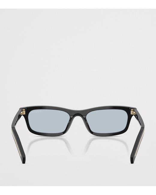 Prada Black Acetate Rectangle Sunglasses