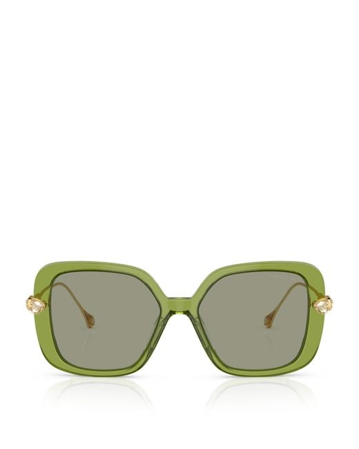 Swarovski Green Oversized Sk6011 Sunglasses