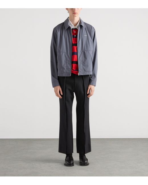 Prada Gray Technical Cotton Zip-Up Blouson Jacket for men