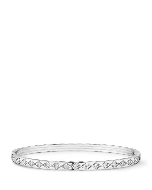 Chanel White And Diamond Coco Crush Bangle