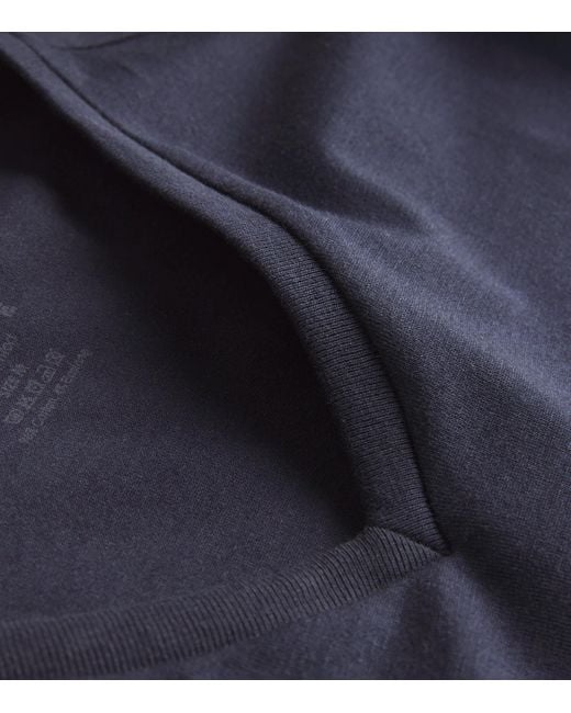 Falke Blue Cotton-Blend Daily Comfort T-Shirt for men