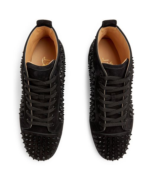 Christian Louboutin Louis Orlato Suede And Mesh High-top Black