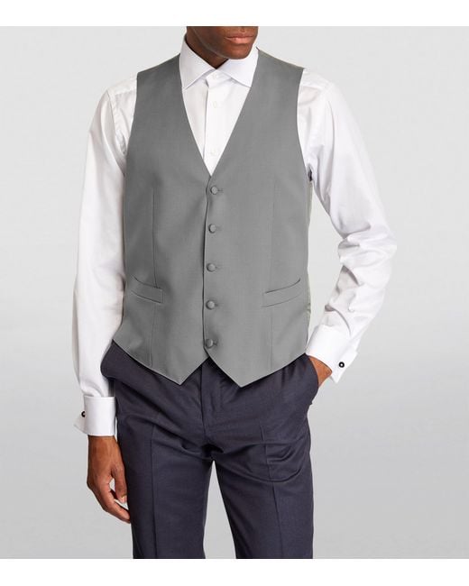Canali Gray Morning Suit Waistcoat for men