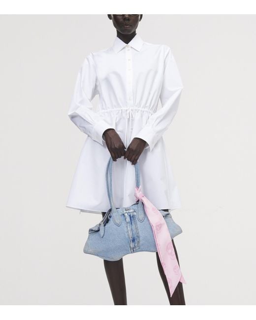 McQueen Blue Denim Manta To-Handle Bag