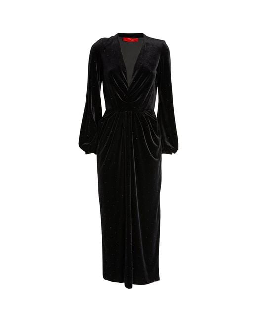MAX&Co. Black Velvet Rhinestone-embellished Dress