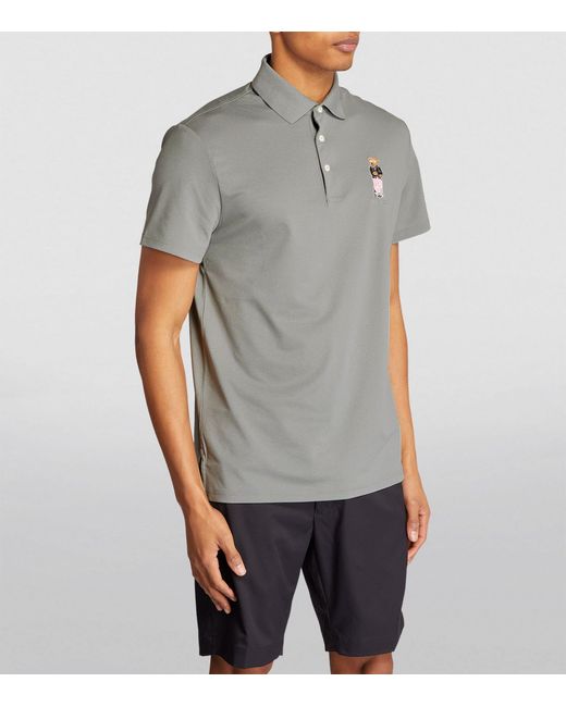 RLX Ralph Lauren Gray Golf Polo Bear Polo Shirt for men