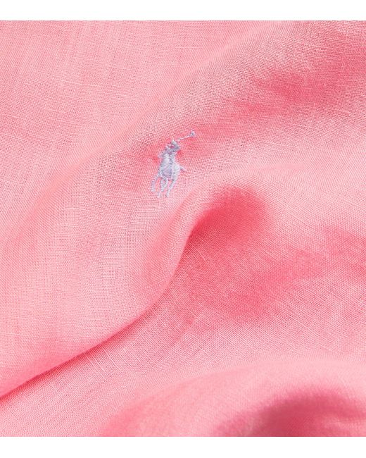 Polo Ralph Lauren Pink Linen Polo Pony Shirt for men
