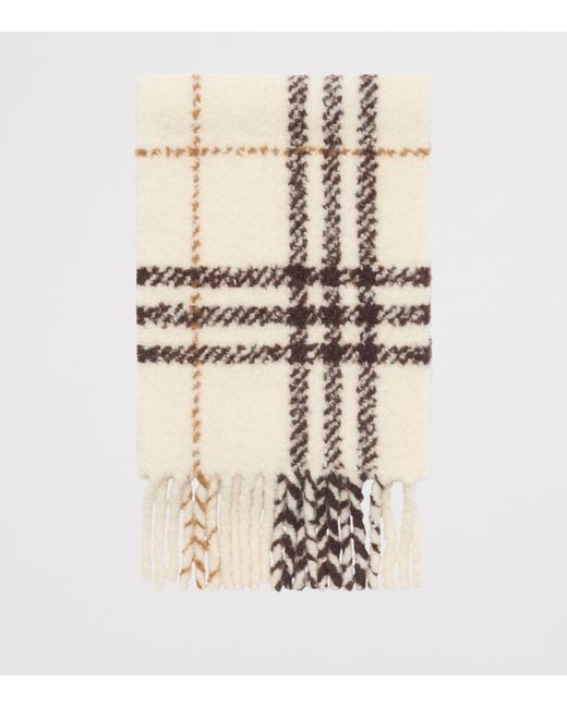 Burberry Natural Alpaca-Wool Check Scarf