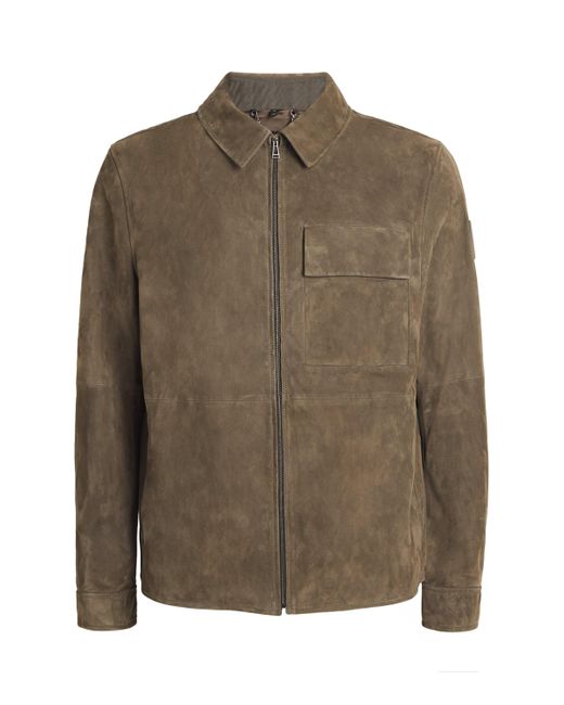 Belstaff Green Suede Frame Overshirt for men