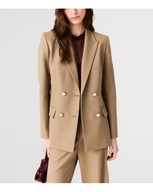 Maje Natural Wool-Blend Striped Blazer