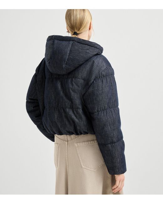 Brunello Cucinelli Blue Cotton Padded Jacket