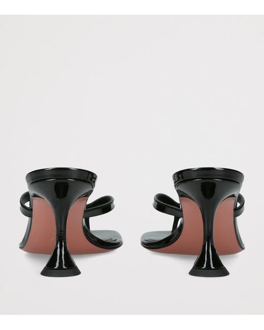 AMINA MUADDI Black Patent Leather Juliette Heeled Sandals 70