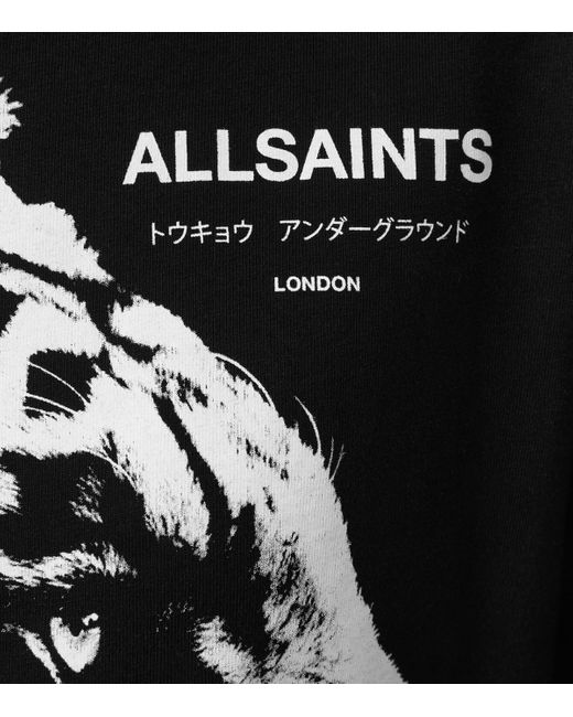 AllSaints Black Organic Cotton Ivana Naiema T-Shirt Dress