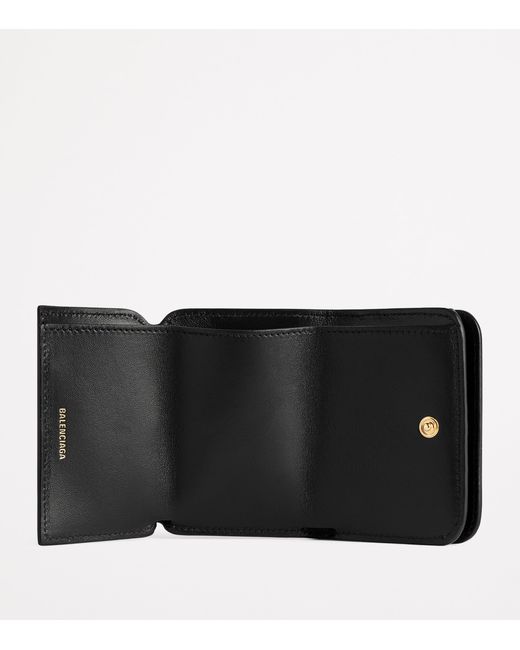 Balenciaga Black Mini Leather Cash 2.0 Trifold Wallet