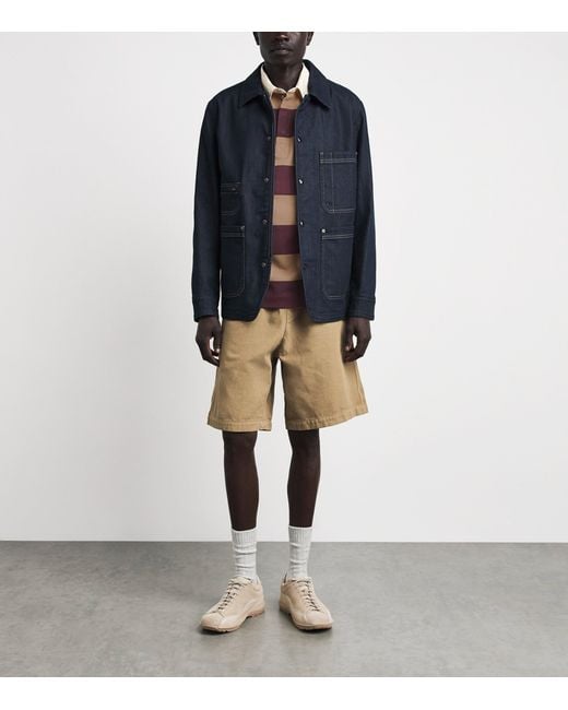 Moncler Brown Cotton Stripe Rugby Shirt for men