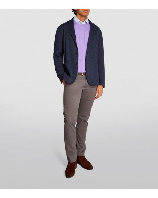 Polo Ralph Lauren Blue Jersey Genplaid Blazer for men
