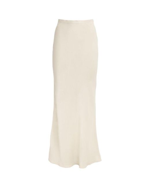 House of Dagmar White Bias-Cut Maxi Skirt