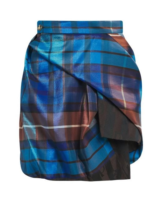 Vivienne Westwood Blue Tartan Zora Mini Skirt